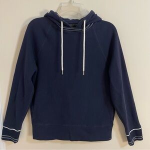 Banana Republic Dark Blue Hoodie Sweater White Trim Women’s Size M